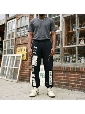 CPFM Kid Cudi MOTM3 Merch Puff Print Sweatpants Size Small Mens Unisex Black